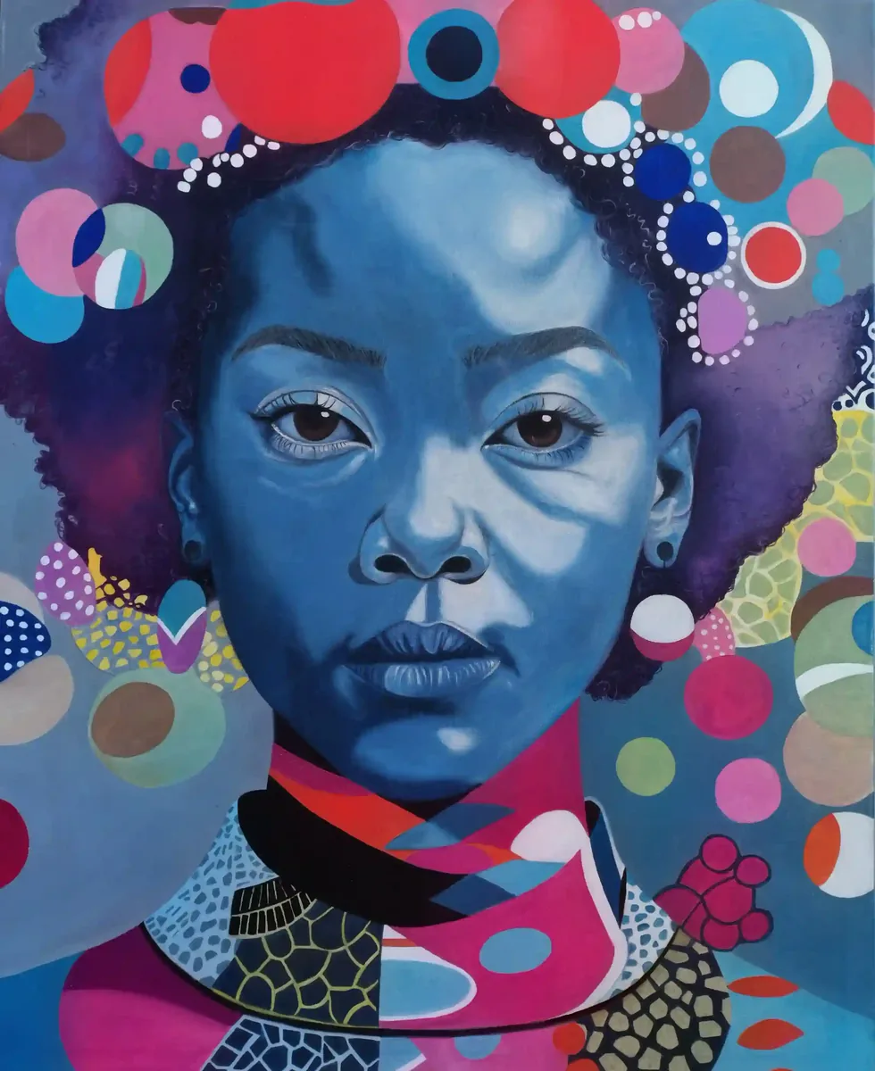 Aminata, peinture à l'huile 80 × 100 cm, Joëlle Vincent