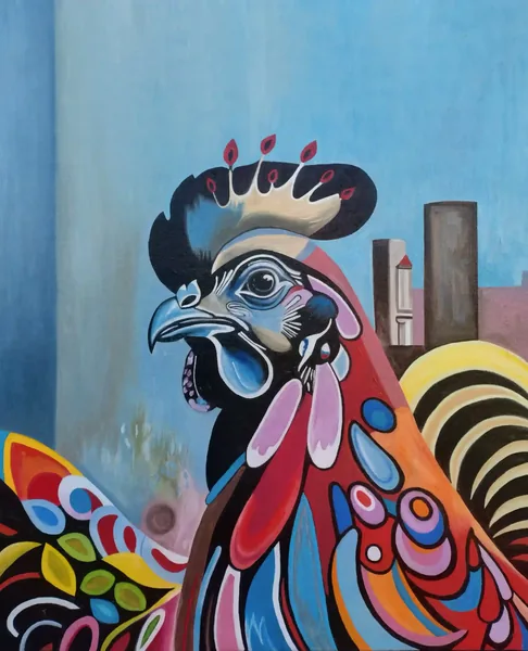 Kitten 6, peinture à l'huile 60 × 73 cm, Joëlle Vincent