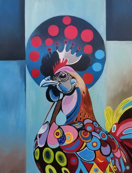 Kitten 1, peinture à l'huile 50 × 65 cm, Joëlle Vincent