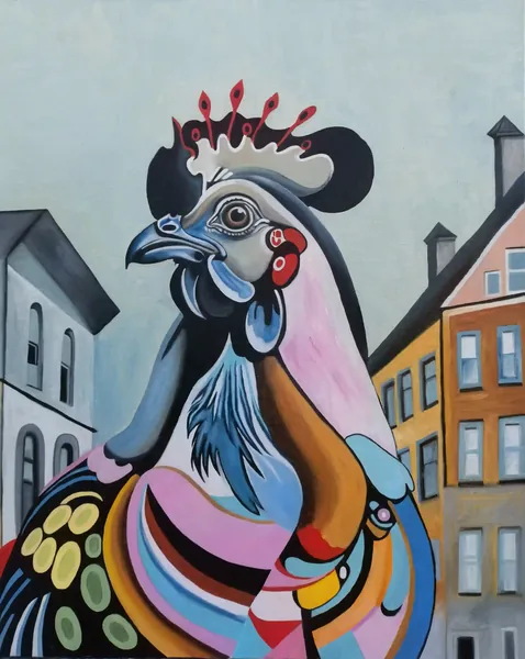 Kitten 11, peinture à l'huile 65 × 81 cm, Joëlle Vincent