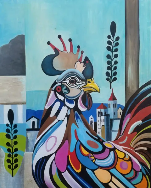 Kitten 10, peinture à l'huile 65 × 81 cm, Joëlle Vincent