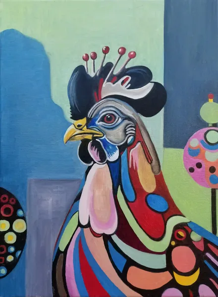 Kitten 9, peinture à l'huile 24 × 39 cm, Joëlle Vincent