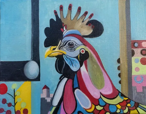Kitten 8, peinture à l'huile 24 × 19 cm, Joëlle Vincent