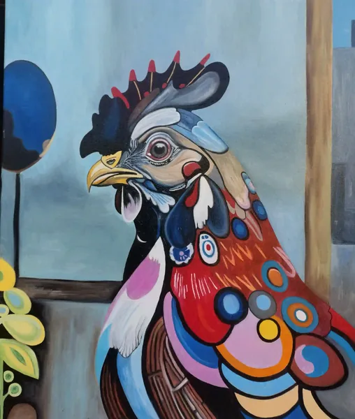 Kitten 5, peinture à l'huile 54 × 65 cm, Joëlle Vincent
