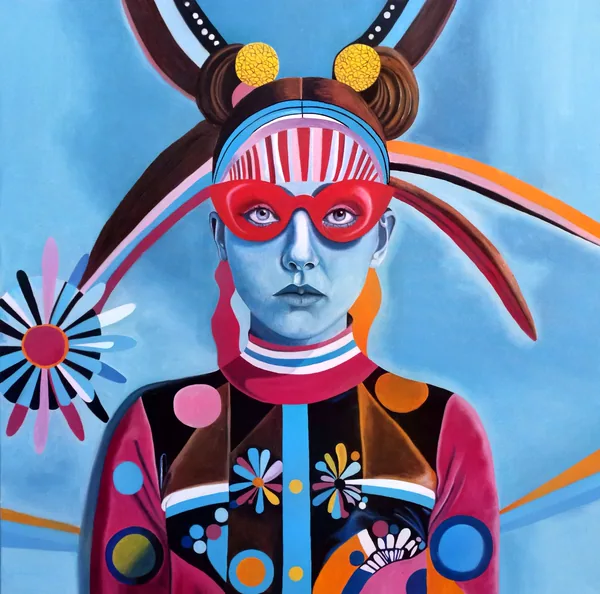 Soledad, peinture à l'huile 100 × 100 cm, Joëlle Vincent