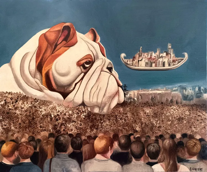 Noé, peinture à l’huile 100 × 80 cm, Joëlle Vincent