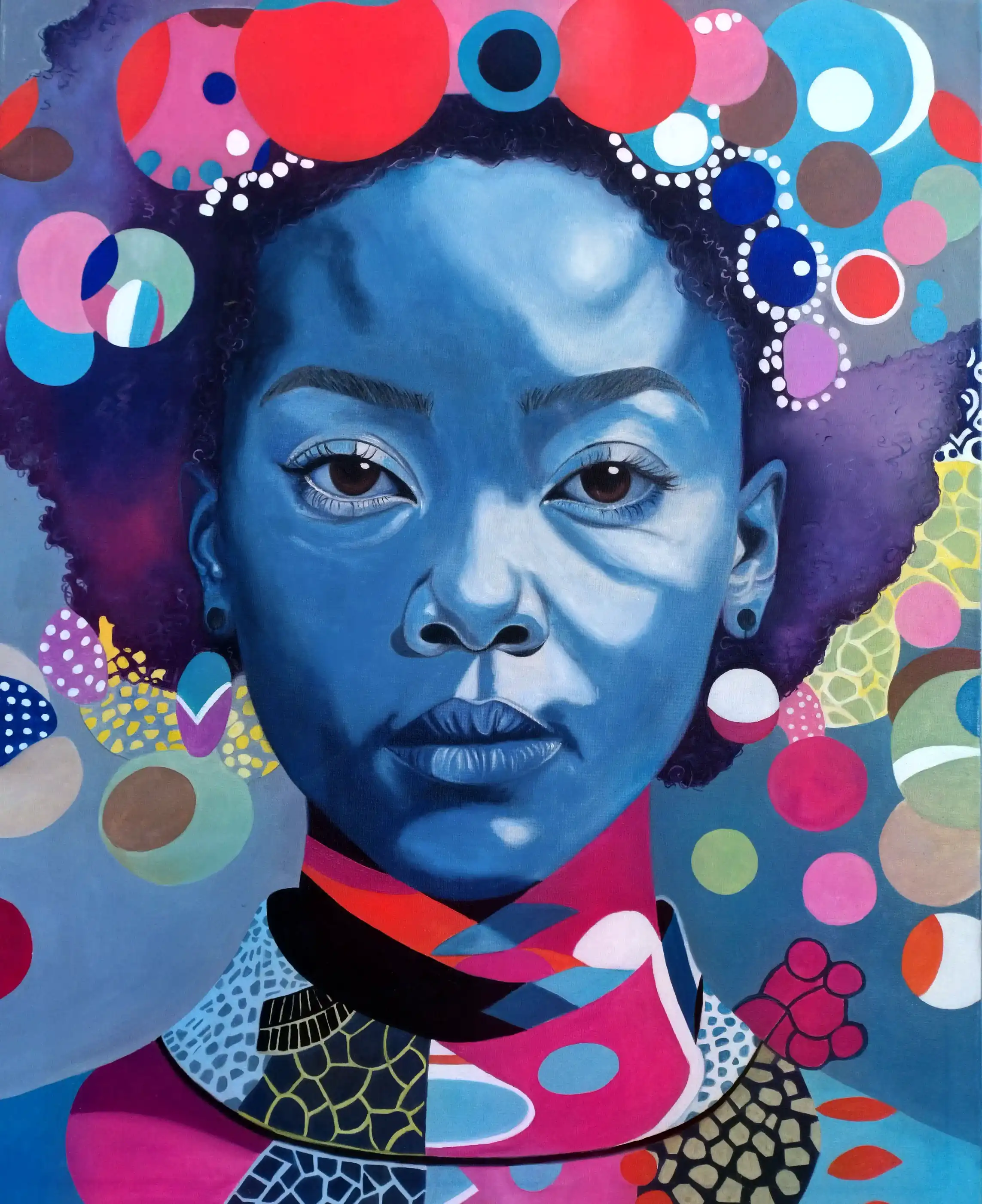 Aminata, peinture à l'huile 80 × 100 cm, Joëlle Vincent