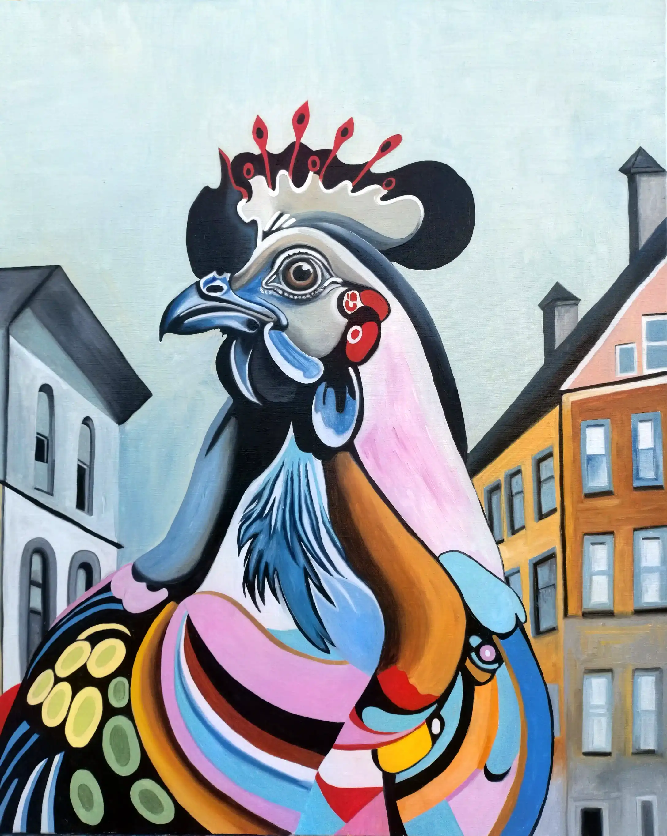 Kitten 11, peinture à l'huile 65 × 81 cm, Joëlle Vincent