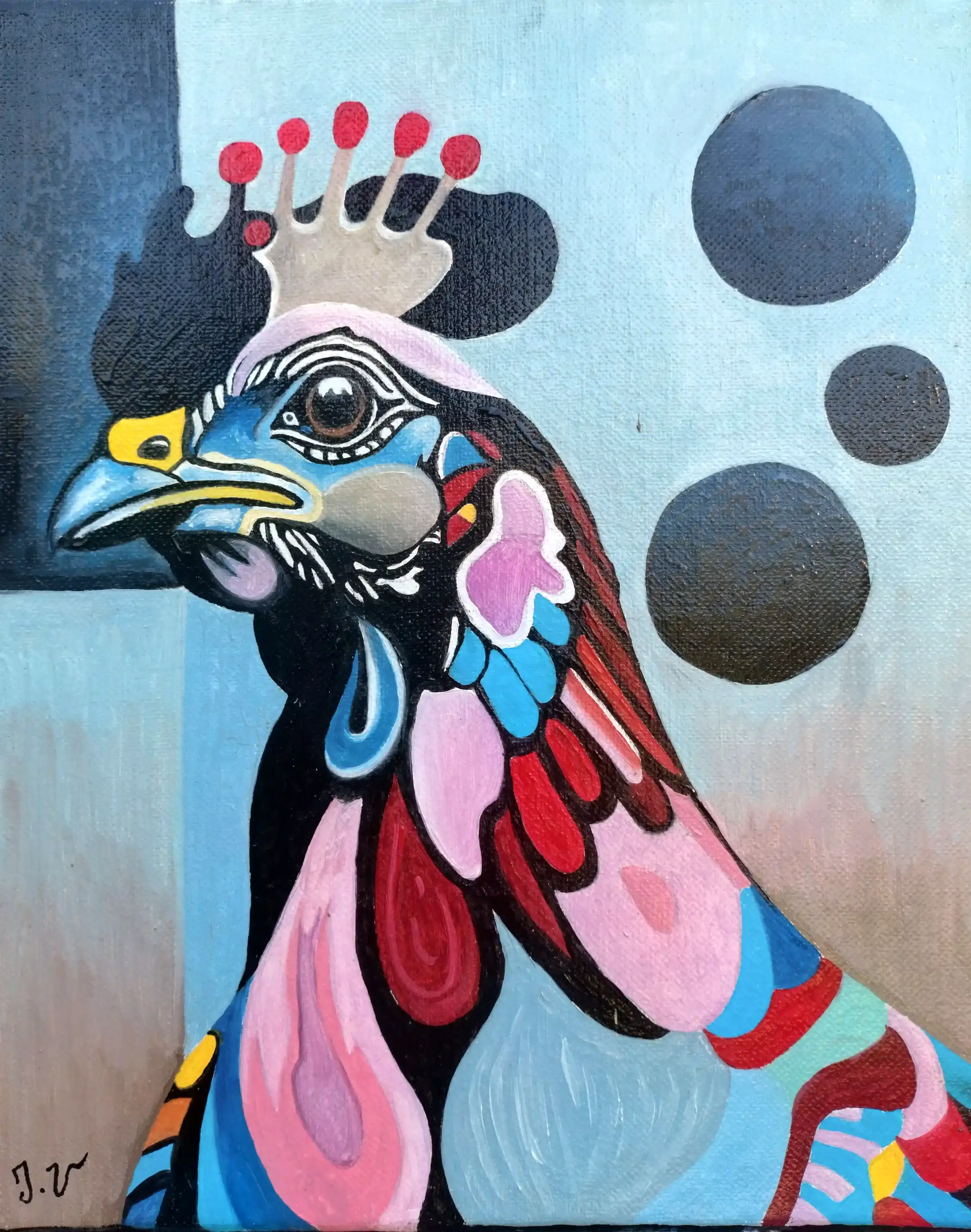 Kitten 3, peinture à l'huile 22 × 27 cm, Joëlle Vincent