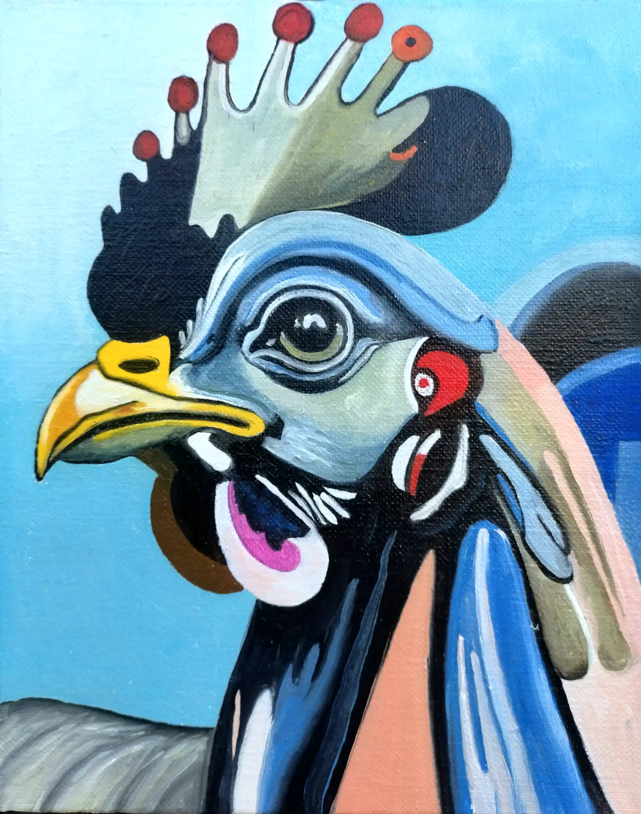 Kitten 7, peinture à l'huile 19 × 24 cm, Joëlle Vincent