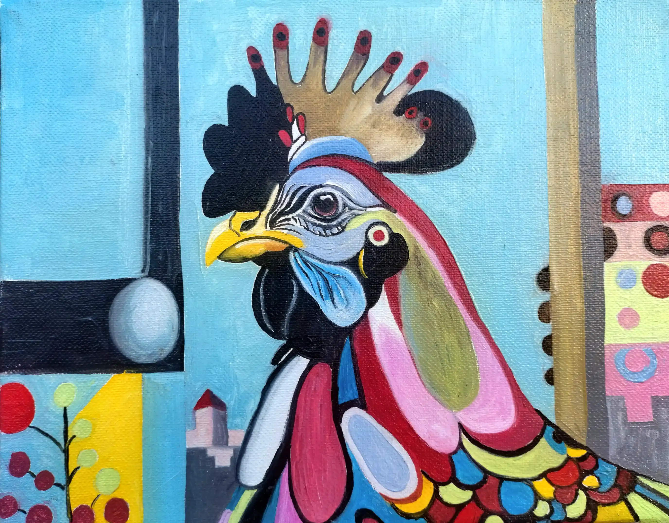 Kitten 8, peinture à l'huile 24 × 19 cm, Joëlle Vincent