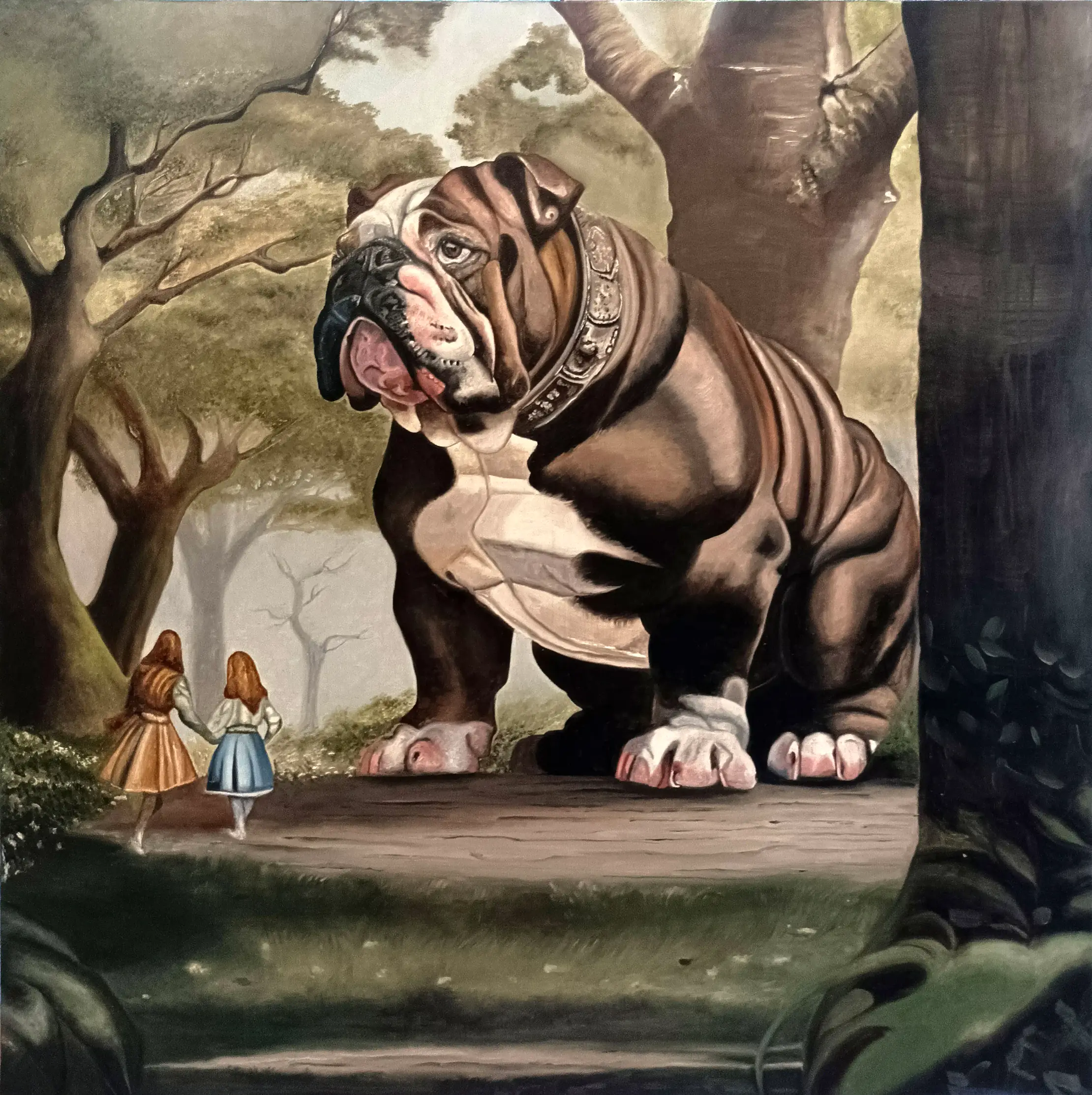 La Sœur d’Alice, peinture à l’huile 80 × 80 cm, Joëlle Vincent