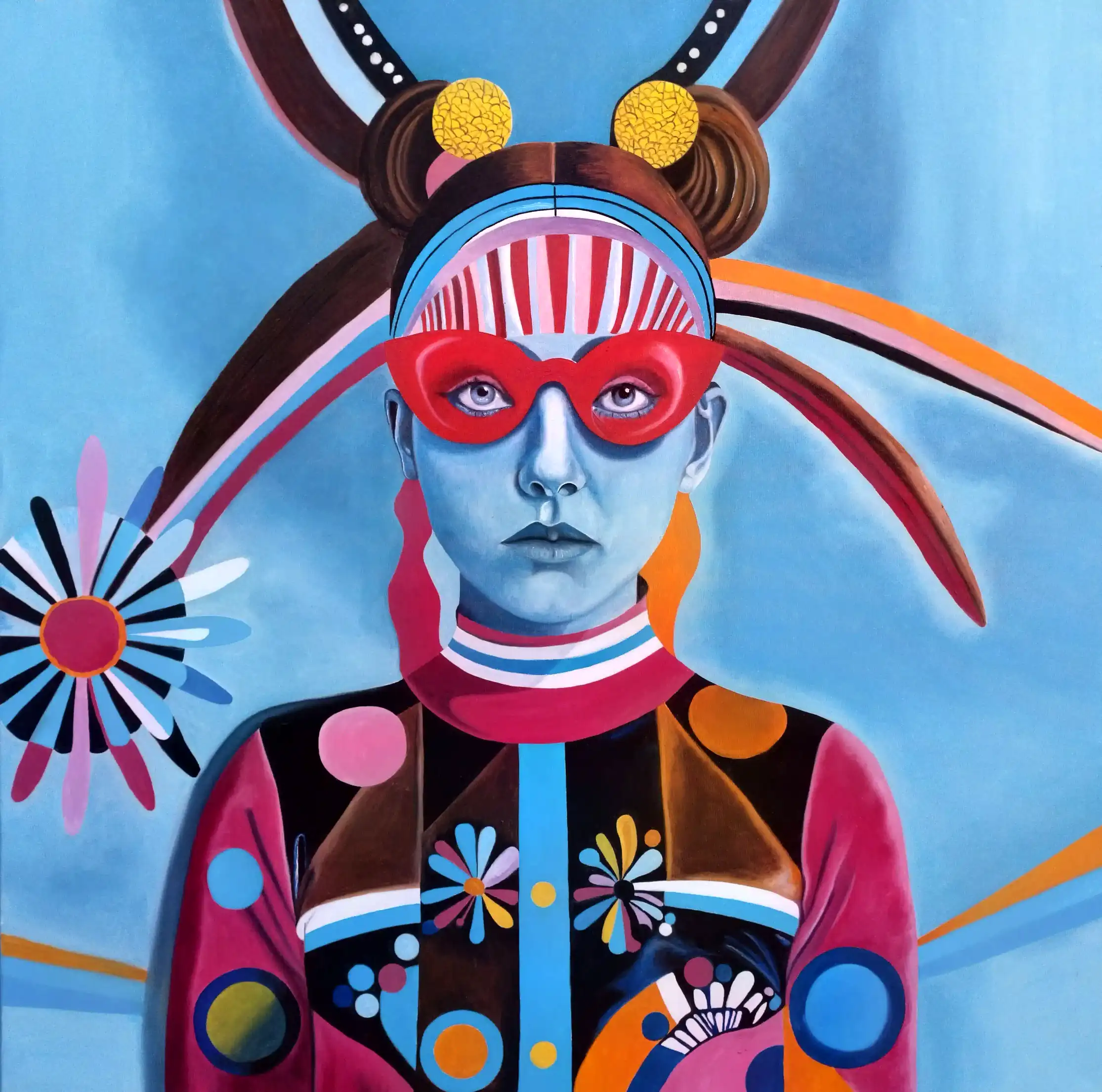 Soledad, peinture à l'huile 100 × 100 cm, Joëlle Vincent